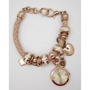 Women NY&C Quartz WR Analog 23mm Charms Round Watch (H130) "New Battery"